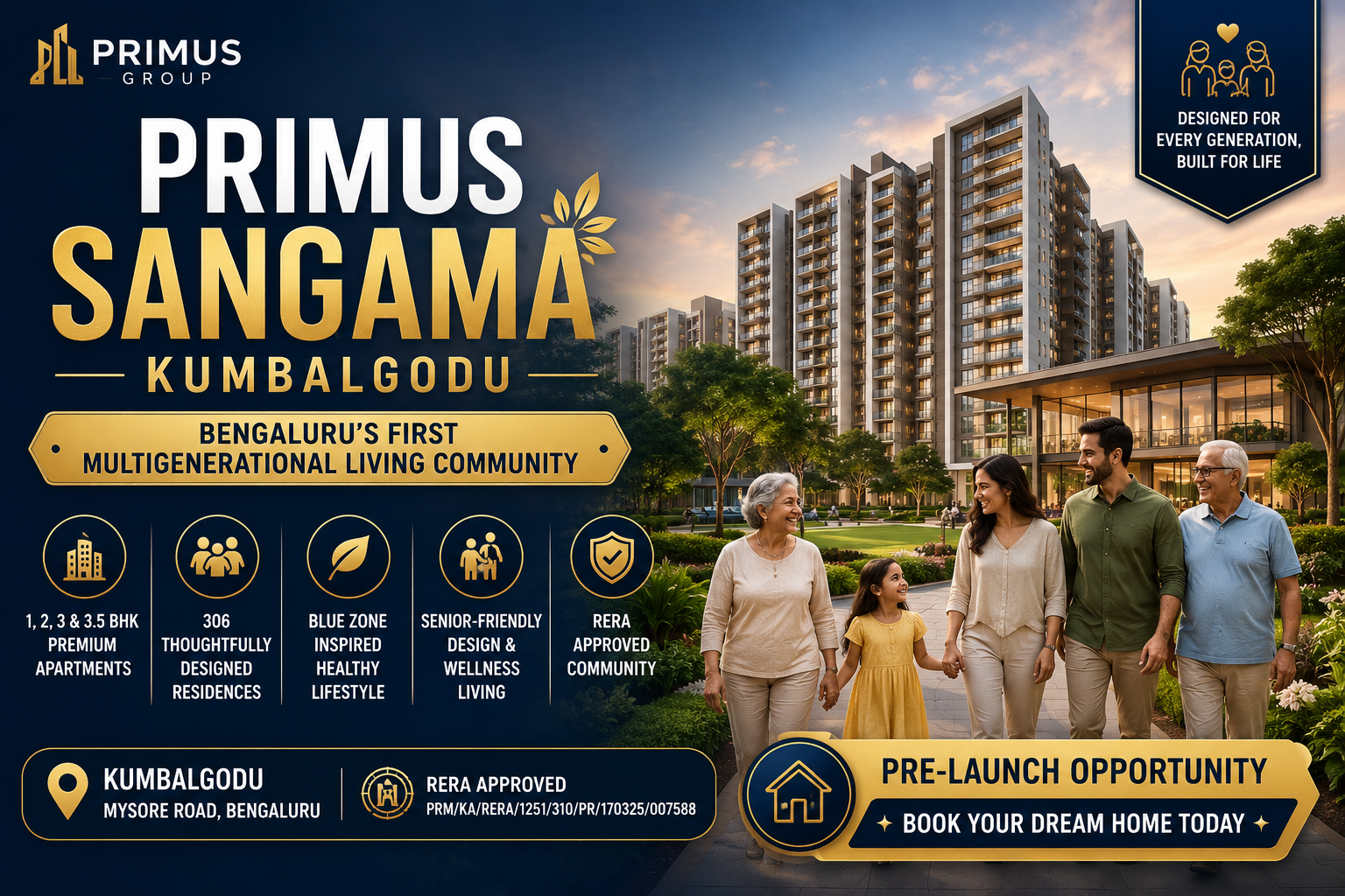Primus Sangama Kumbalgodu Multigenerational Living Community